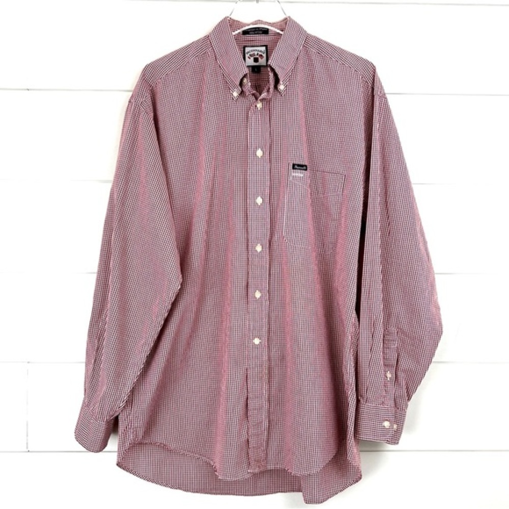 Faconnable Large Gingham Button Cotton Shirt - image 3